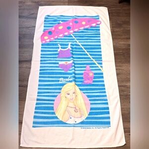 Barbie Beach Towel 2000 Mattel Vintage Beach Pool Vacation Collector 100% Cotton